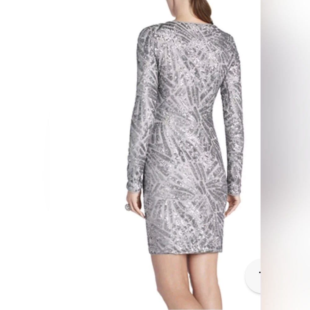 Nwt BCBGMaxazria MORRIS Sequines Long Sleeve Mini Dress Size S - Picture 2 of 7